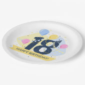 Assiettes En Carton Joyeux 18e anniversaire (Angle)