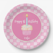 Assiettes En Carton Joyeux 1er anniversaire Cupcake (Devant)
