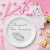 Assiettes En Carton Joyeux 25e anniversaire d'argent (Fête)