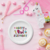 Assiettes En Carton Joyeux 2e anniversaire. 2 ans avant jour. (Fête)