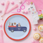 Assiettes En Carton Joyeux 4 Juillet Chiens Pickup Camion (Fête)