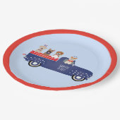 Assiettes En Carton Joyeux 4 Juillet Chiens Pickup Camion (Angle)