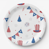 Assiettes En Carton Joyeux 4 juillet mignon Motif du parti (Devant)
