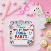 Assiettes En Carton Joyeux 4 juillet Pool Party été (Fête)