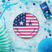 Assiettes En Carton Joyeux 4 juillet Rouge Blanc Et Bleu (Fête)