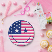 Assiettes En Carton Joyeux 4 juillet Rouge Blanc Et Bleu (Fête)