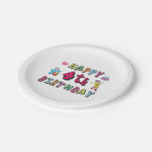 Assiettes En Carton Joyeux 4e anniversaire. 4 ans b-jour. (Angle)