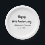 Assiettes En Carton Joyeux 50e anniversaire ajouter nom du couple date<br><div class="desc">conception</div>