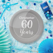 Assiettes En Carton Joyeux 60e anniversaire Plaque papier (Fête)