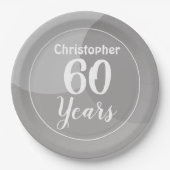 Assiettes En Carton Joyeux 60e anniversaire Plaque papier (Devant)