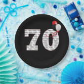 Assiettes En Carton Joyeux 70e anniversaire en noir (Fête)
