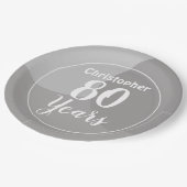 Assiettes En Carton Joyeux 80e anniversaire Plaque papier (Angle)