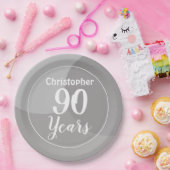Assiettes En Carton Joyeux 90e anniversaire Plaque papier (Fête)