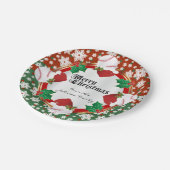 Assiettes En Carton Joyeux amateurs de baseball de Noël (Angle)