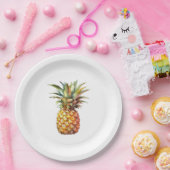 Assiettes En Carton Joyeux ananas tropical (Fête)