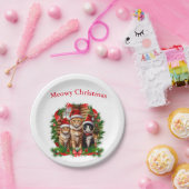 Assiettes En Carton Joyeux animaux de Noël (Fête)