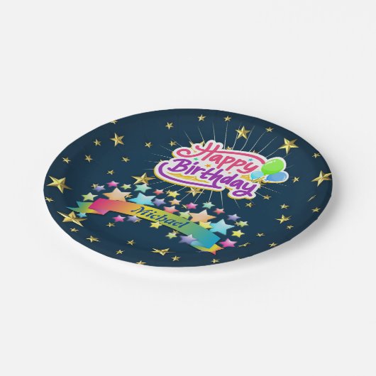 Assiettes En Carton Joyeux anniversaire (Angle)