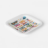 Assiettes En Carton Joyeux anniversaire (Angulaire)