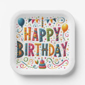 Assiettes En Carton Joyeux anniversaire (Recto)