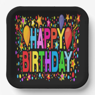 ASSIETTES EN CARTON JOYEUX ANNIVERSAIRE