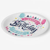 Assiettes En Carton Joyeux anniversaire (Angle)