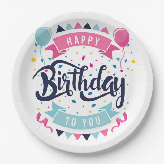 Assiettes En Carton Joyeux anniversaire (Devant)