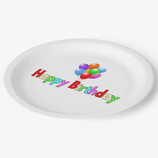 Assiettes En Carton Joyeux anniversaire (Angle)