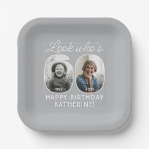 Assiettes En Carton Joyeux Anniversaire 60 Ans Moderne Numéros De Phot