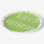 Assiettes En Carton Joyeux Anniversaire À petits pois Plaques de papie (Angle)