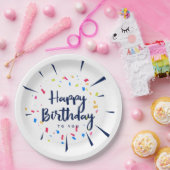 Assiettes En Carton Joyeux anniversaire à vous confetti (Fête)