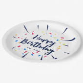 Assiettes En Carton Joyeux anniversaire à vous confetti (Angle)