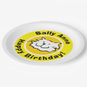 Assiettes En Carton Joyeux anniversaire avec nom (Angle)