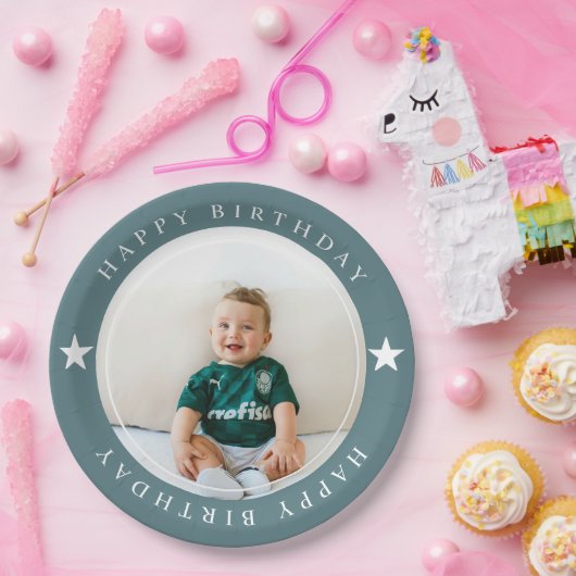 Assiettes En Carton Joyeux Anniversaire Avec Photo (Fête)