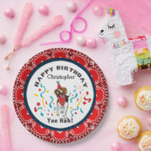 Assiettes En Carton Joyeux anniversaire avec votre Beagle en Bandana r (Fête)