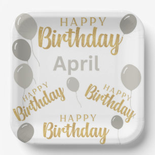 Assiettes En Carton Joyeux anniversaire Avril anniversaires Plaque de