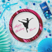 Assiettes En Carton Joyeux Anniversaire Ballerina Plaque de papier per (Fête)