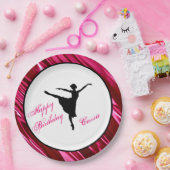 Assiettes En Carton Joyeux Anniversaire Ballerina Plaque de papier per (Fête)
