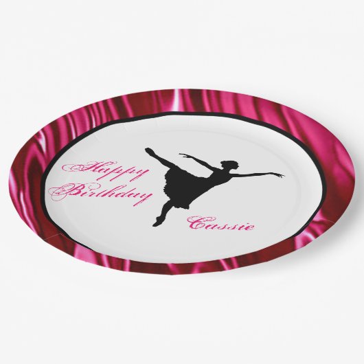 Assiettes En Carton Joyeux Anniversaire Ballerina Plaque de papier per (Angle)