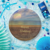 Assiettes En Carton Joyeux Anniversaire Beach Sunset (Fête)