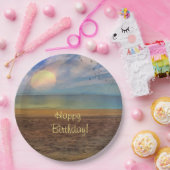 Assiettes En Carton Joyeux Anniversaire Beach Sunset (Fête)