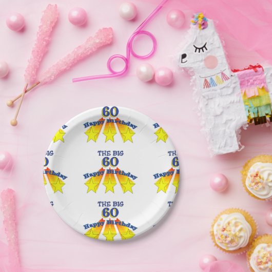 Assiettes En Carton Joyeux anniversaire Big 60 (Fête)