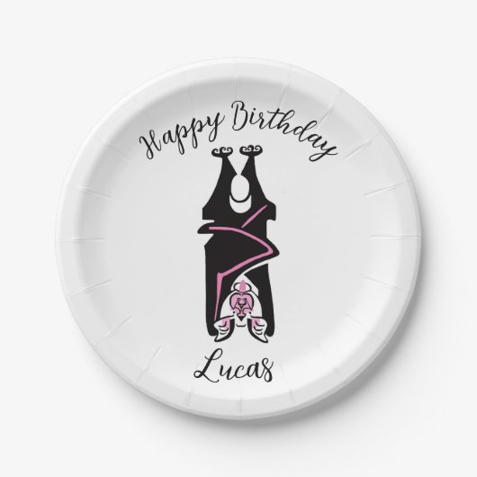 Assiettes En Carton Joyeux anniversaire Black BAT - Nature - Faune (Devant)