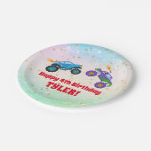 Assiettes En Carton Joyeux anniversaire, Camions Monster, Nom et âge d (Angle)