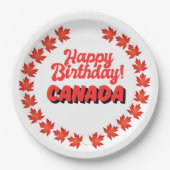 Assiettes En Carton Joyeux anniversaire Canada (Devant)