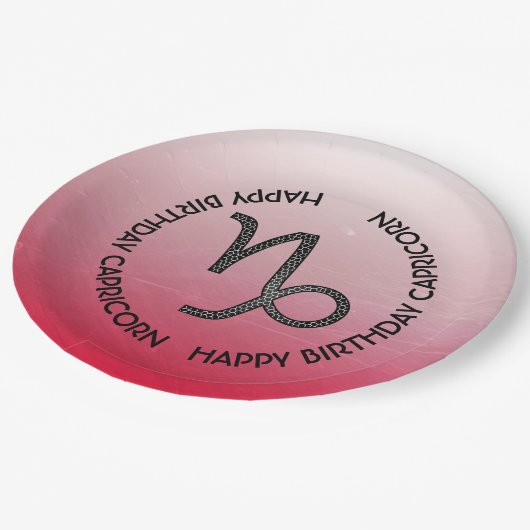 Assiettes En Carton Joyeux anniversaire Capricorne Horoscope Zodiac (Angle)