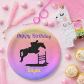 Assiettes En Carton Joyeux Anniversaire Chasseur Cheval Jumper Equestr (Fête)