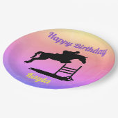 Assiettes En Carton Joyeux Anniversaire Chasseur Cheval Jumper Equestr (Angle)
