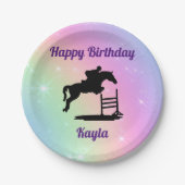 Assiettes En Carton Joyeux Anniversaire Chasseur Cheval Jumper Equestr (Devant)