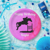 Assiettes En Carton Joyeux Anniversaire Chasseur Cheval Jumper Equestr (Fête)