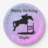 Assiettes En Carton Joyeux Anniversaire Chasseur Cheval Jumper Equestr (Devant)